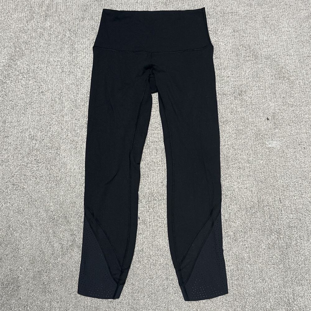 Lululemon Wunder Under High-Rise Crop 23" Scalloped Hem Black Size 6